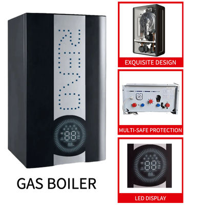 Kondensasi Gas 20-24Kw Wall Mounted Boiler Black Shell Copper Heat Exchanger Air Panas Fungsi Ganda